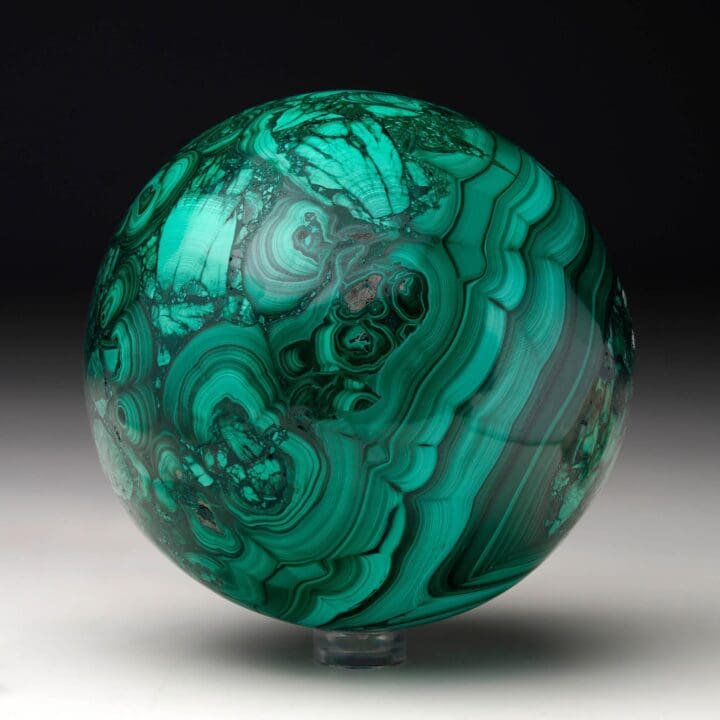 Hand-Polished Solid 3.5" Diameter Malachite Sphere // Ver. IV - Image 3