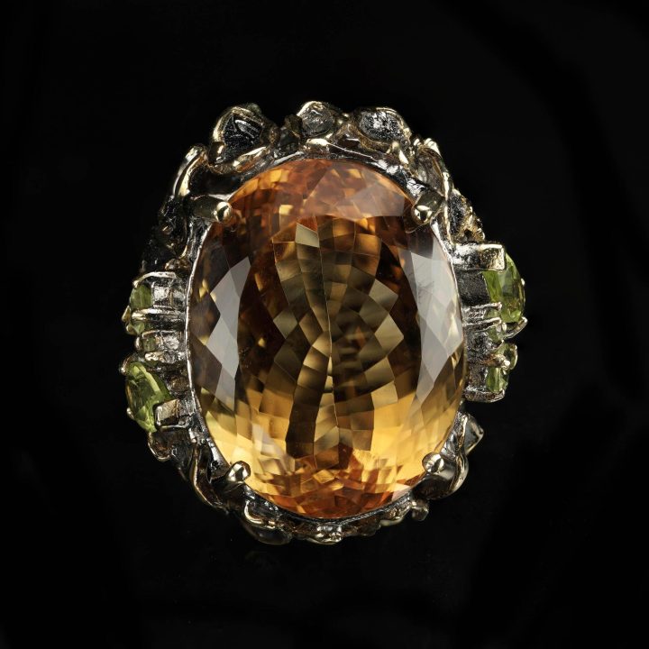 Citrine and Peridot Ring - Size 7