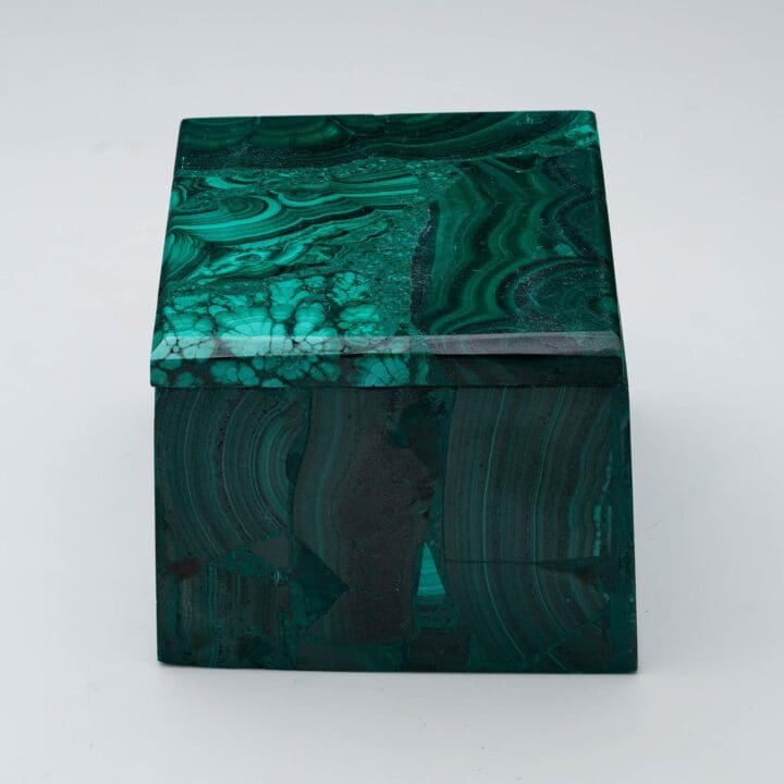 Hand-Carved Malachite Decorative Box III - Image 5