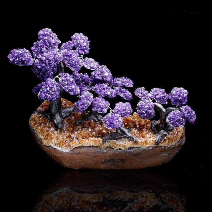 Large Amethyst Gemstone Tree on Citrine Cluster Base - Image 2