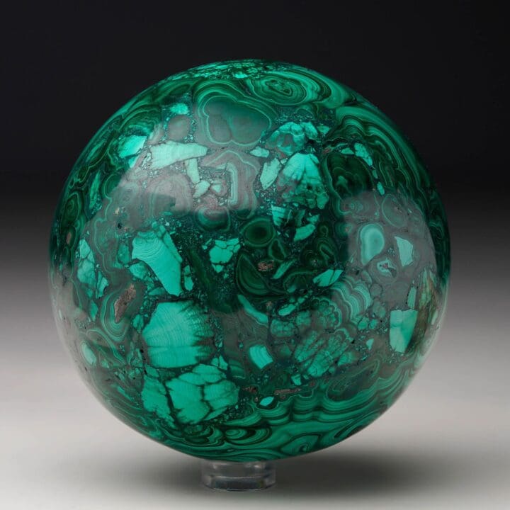Hand-Polished Solid 3.5" Diameter Malachite Sphere // Ver. V - Image 5