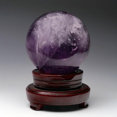 Hand-Polished Amethyst Sphere – 4.5" Diameter