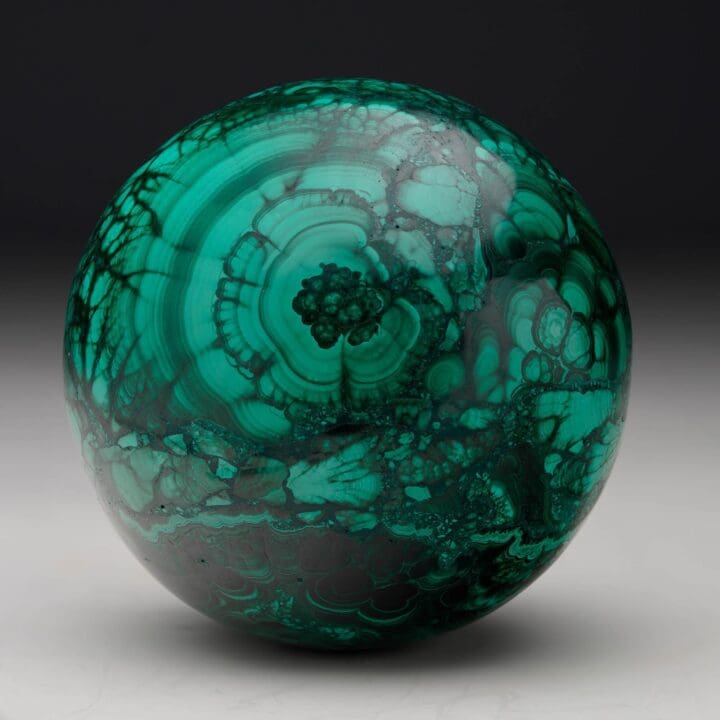 Hand-Polished Solid 3" Diameter Malachite Sphere - Image 3