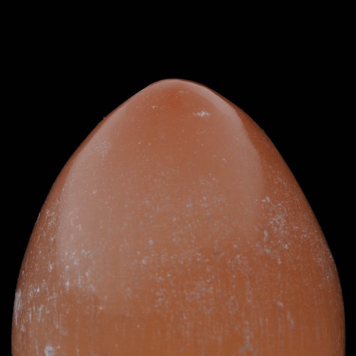 Hand-Carved Orange Selenite Egg From Morocco - Image 3