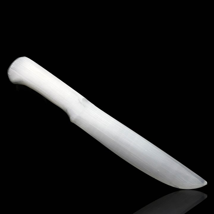 Hand-Carved Decorative Selenite Blade // Polished Satin Spar from Morocco - Image 2