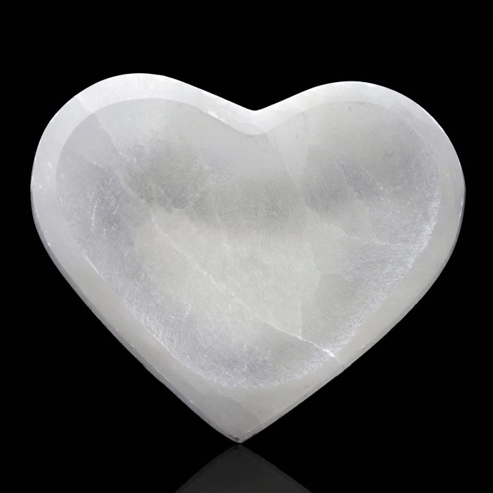 Hand‑Carved Heart‑Shaped Selenite Dish – Calming Natural Crystal