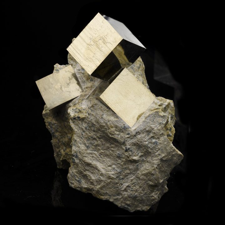 Unique Pyrite Cubes on Matrix - Image 3
