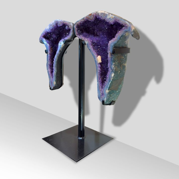 Alternate side view of Amethyst geode wings