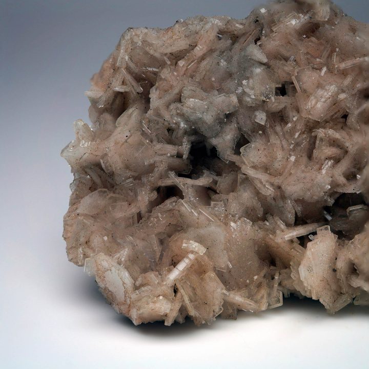 Closeup of Moroccan Barite blades with defined crystal faces