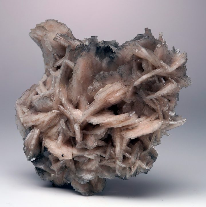 Barite specimen from Morocco with intergrown bladed crystals