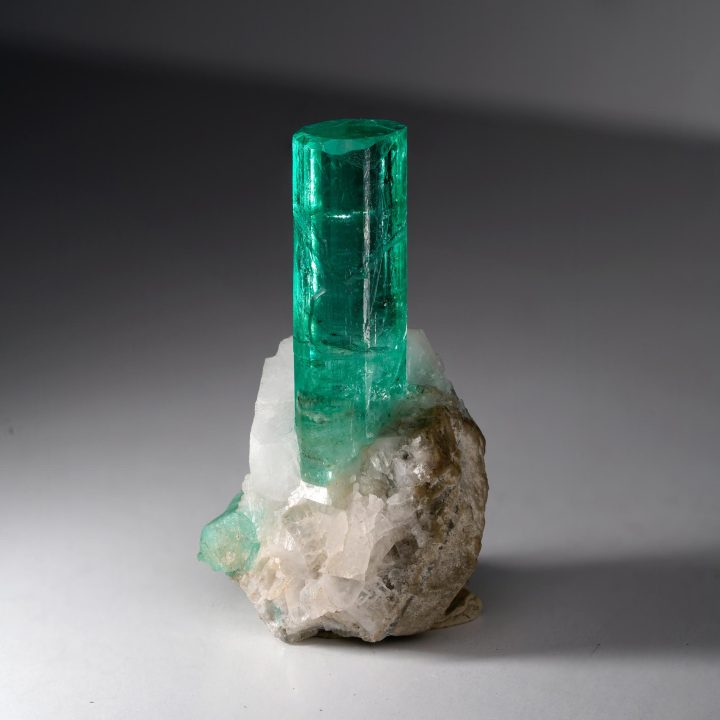Emerald on Calcite matrix