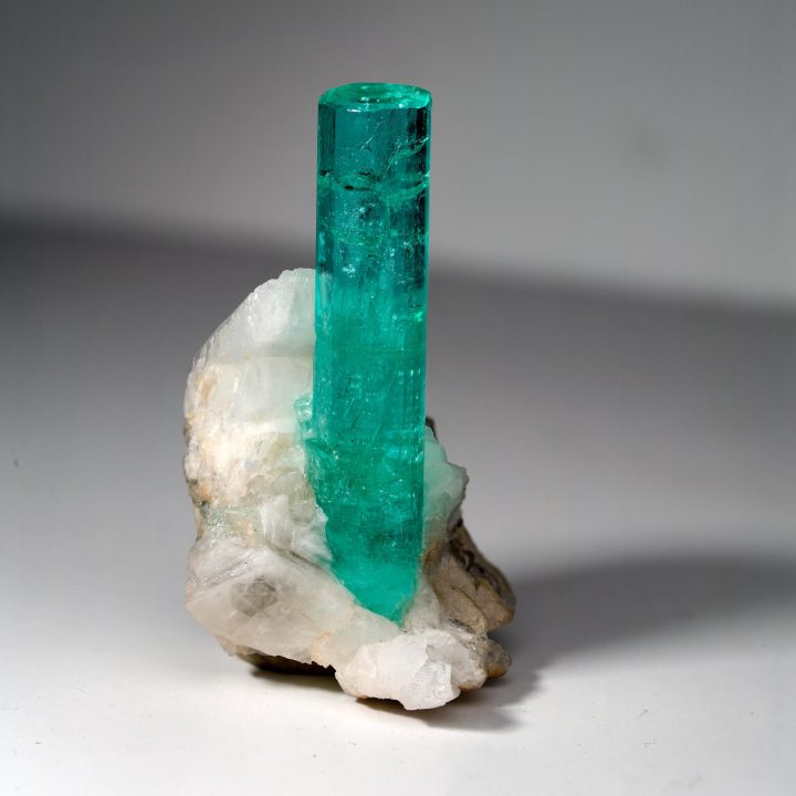 Colombian Emerald crystal with Calcite base