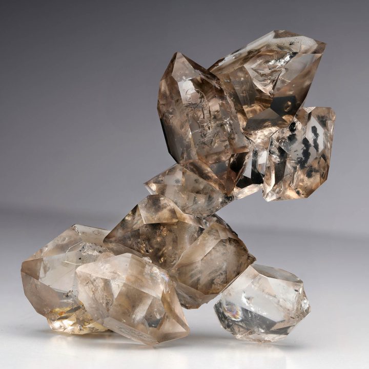 Genuine Herkimer Diamond Cluster on Custom Stand – Natural Clarity & Sculptural Elegance