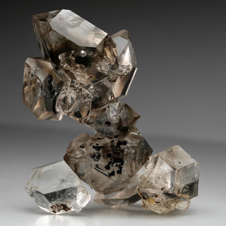 Genuine Herkimer Diamond Cluster on Custom Stand – Natural Clarity & Sculptural Elegance