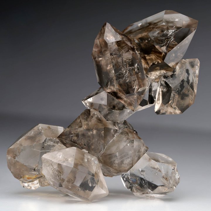 Genuine Herkimer Diamond Cluster on Custom Stand – Natural Clarity & Sculptural Elegance