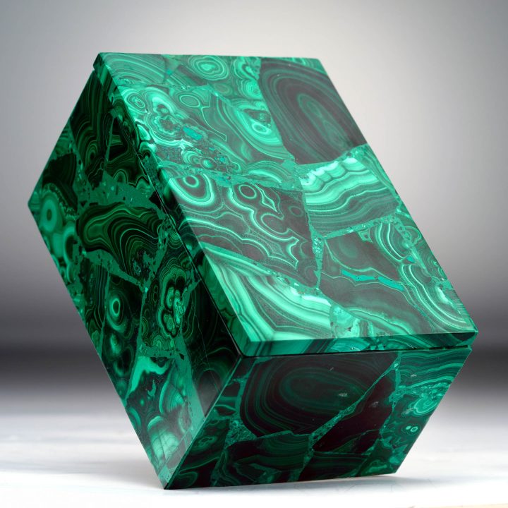 Decorative Malachite box with rich green bullseyes