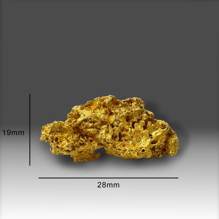 25.65 Gram California Gold Crystal with Measurements – 28mm x 19mm Specimen