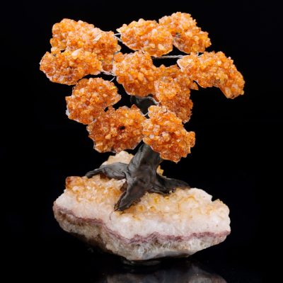 Citrine Crystal Tree Sculpture with Natural Base