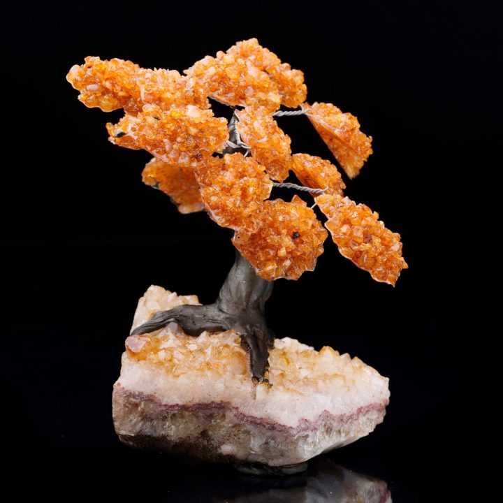 Citrine Crystal Tree Sculpture with Natural Base