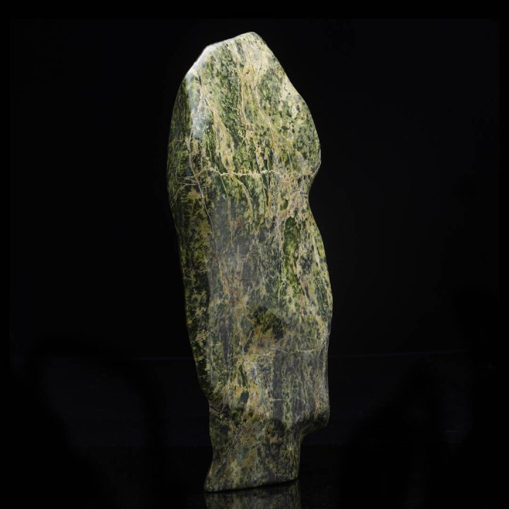 Natural jade freeform with organic shape and green hues