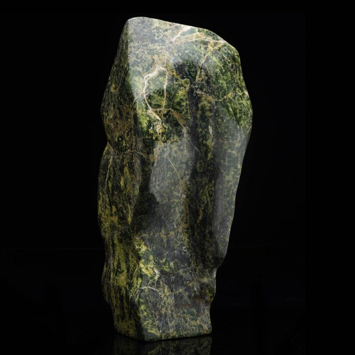 Tall polished jade freeform mineral specimen