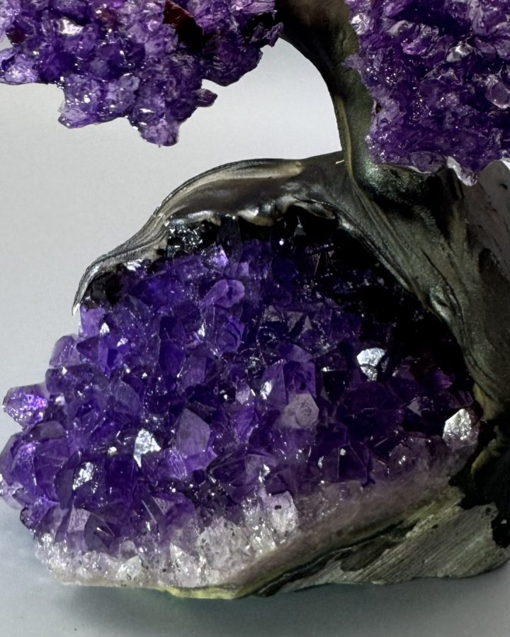 Healing Amethyst Gemstone Tree on Amethyst Crystal Base - Bonsai Home Décor