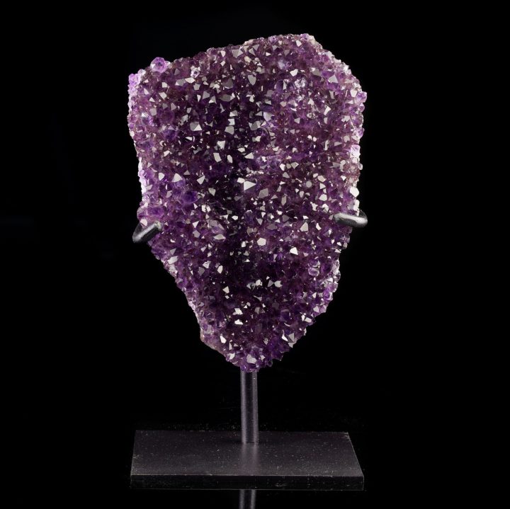 Genuine Amethyst Crystal Geode on Custom Metal Stand