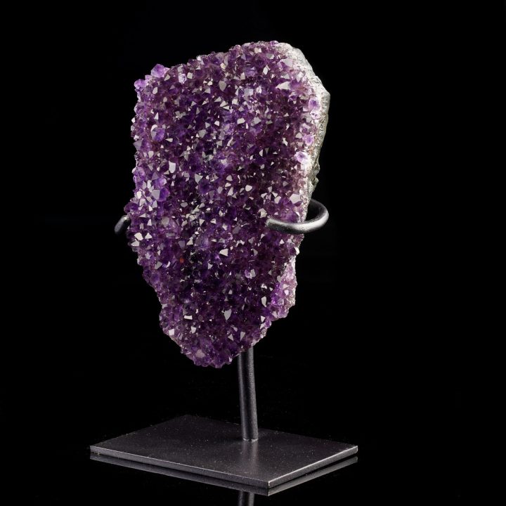 Genuine Amethyst Crystal Geode on Custom Metal Stand