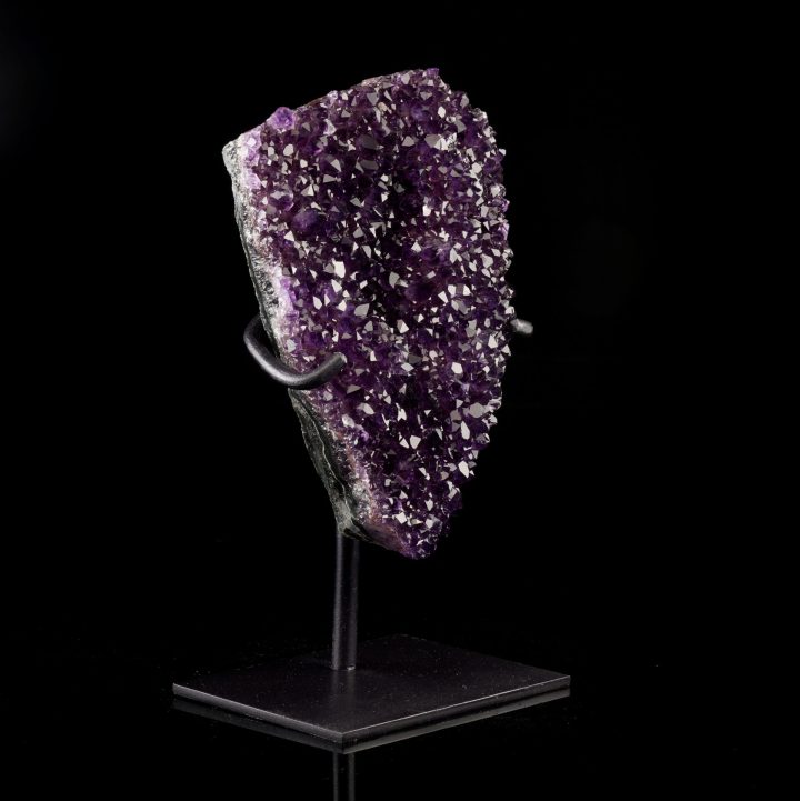Genuine Amethyst Crystal Geode on Custom Metal Stand