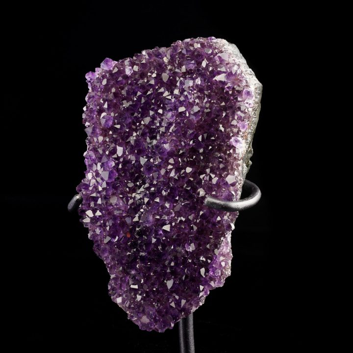 Genuine Amethyst Crystal Geode on Custom Metal Stand
