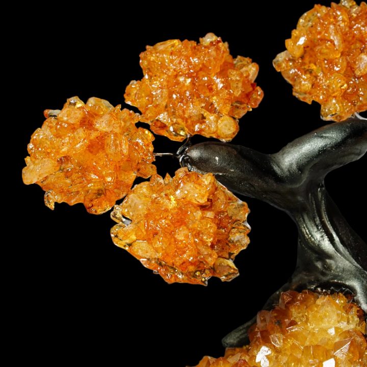 Handcrafted Citrine Gemstone Tree on Citrine Crystal Base - Spiritual Home Décor