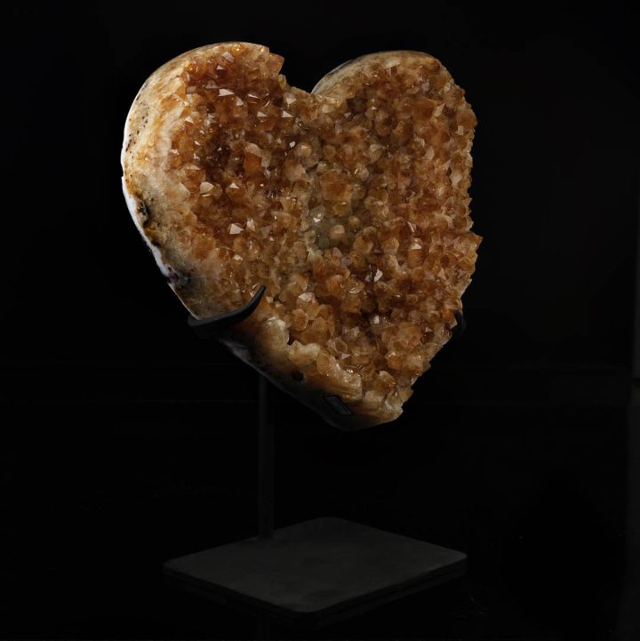 Hand-carved citrine heart crystal as a meaningful luxury gift