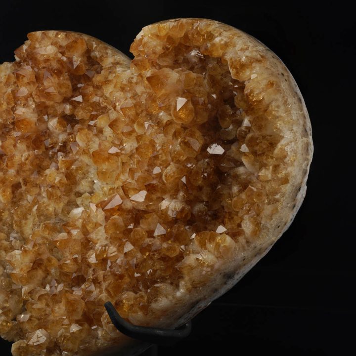 Large citrine heart crystal as a statement decor and collector piece