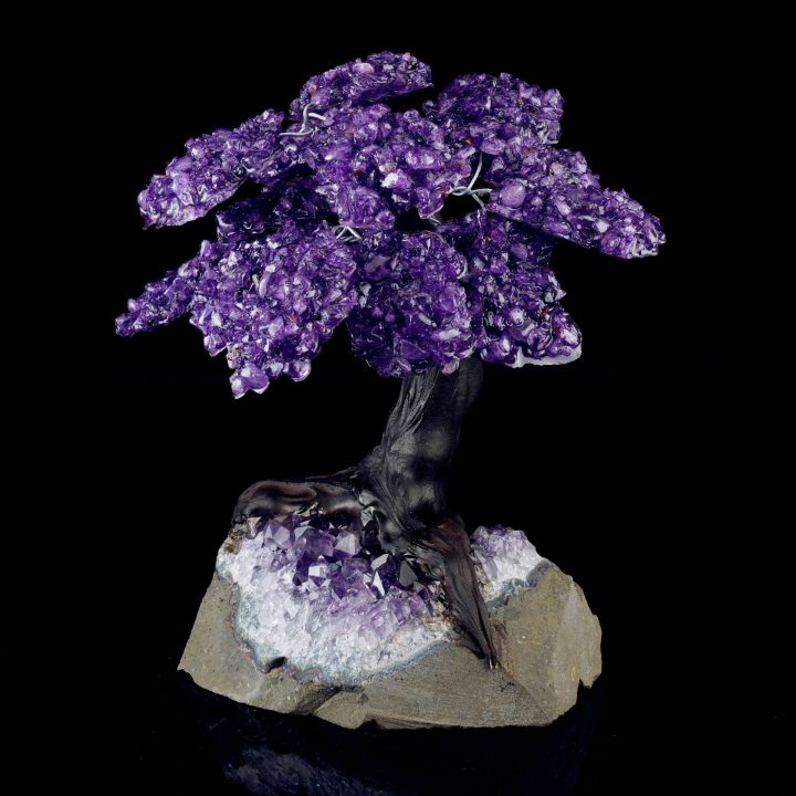 Handmade Genuine Amethyst Tree on Amethyst Crystal Base
