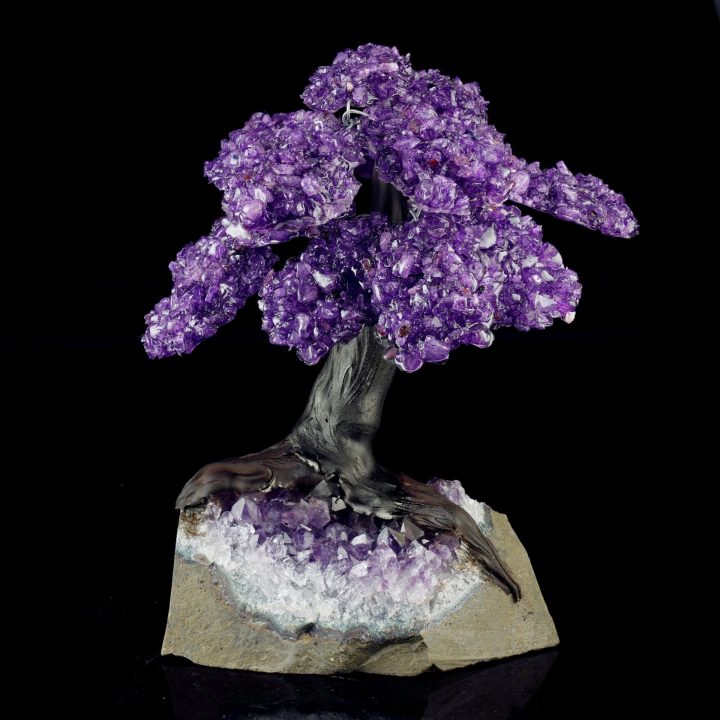 Handmade Genuine Amethyst Tree on Amethyst Crystal Base