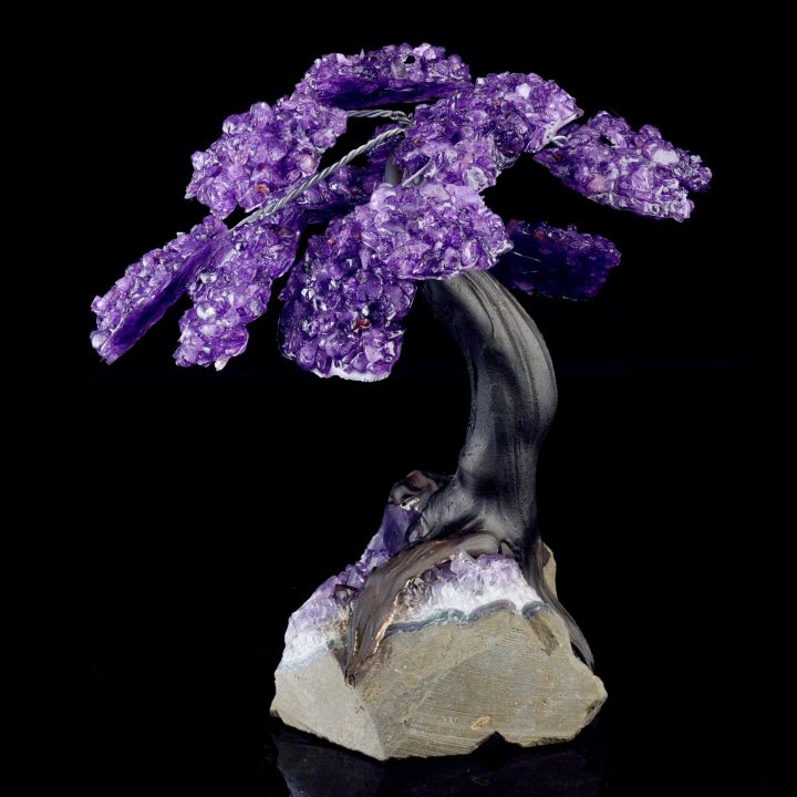 Handmade Genuine Amethyst Tree on Amethyst Crystal Base