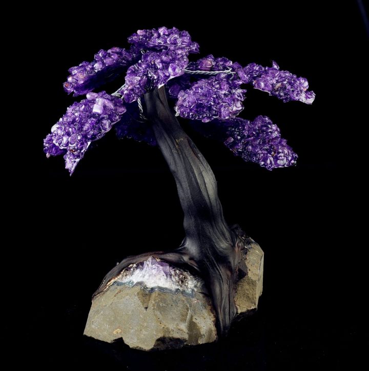 Handmade Genuine Amethyst Tree on Amethyst Crystal Base