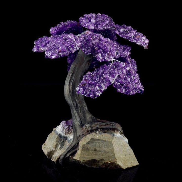 Handmade Genuine Amethyst Tree on Amethyst Crystal Base