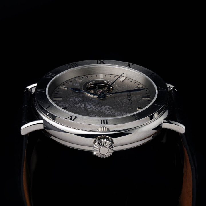 Handcrafted men’s watch with Muonionalusta meteorite dial and premium details