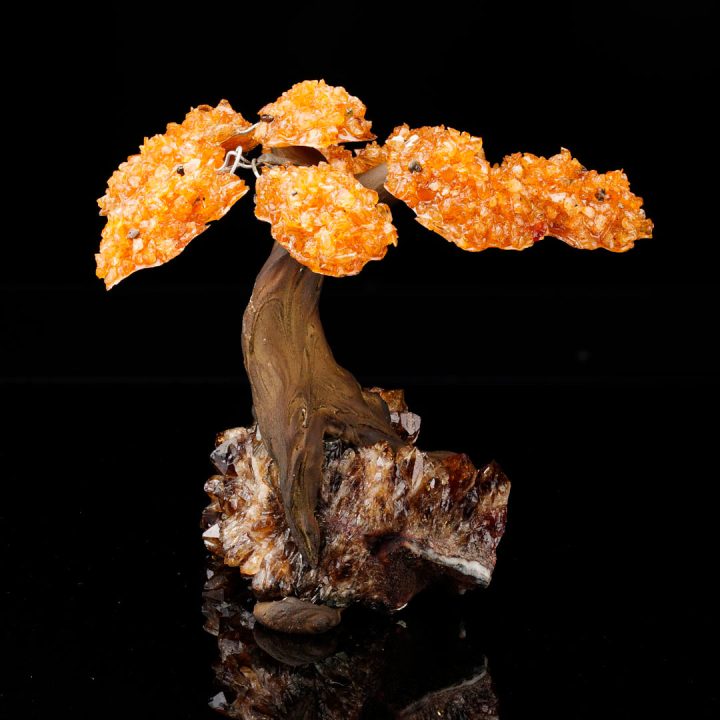 Handcrafted Citrine Gemstone Tree on Citrine Crystal Base - Spiritual Home Décor