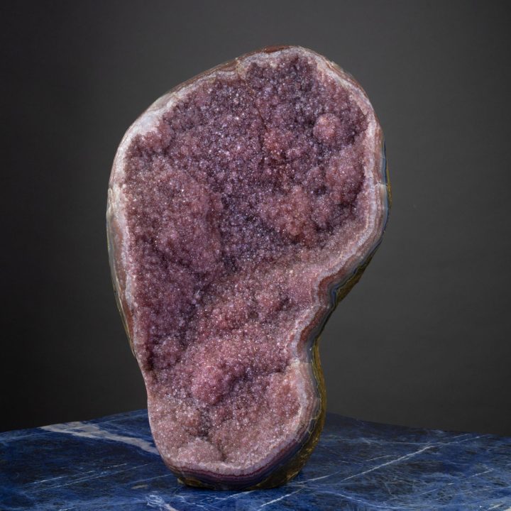 Pink Amethyst Geode from Uruguay – 25.8 lb Natural Crystal Statement Piece