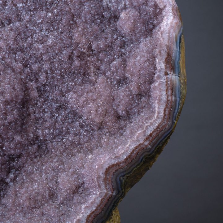 Pink Amethyst Geode from Uruguay – 25.8 lb Natural Crystal Statement Piece