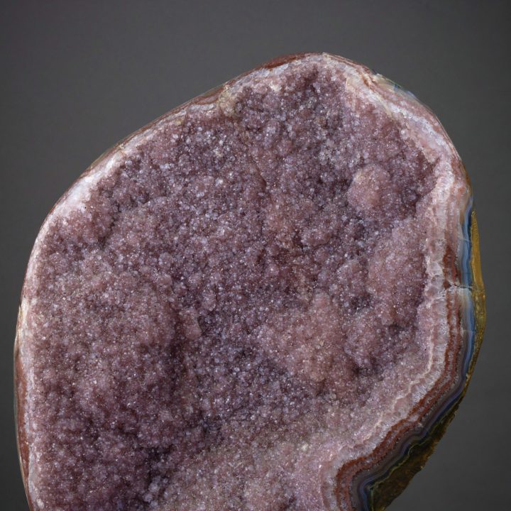 Pink Amethyst Geode from Uruguay – 25.8 lb Natural Crystal Statement Piece
