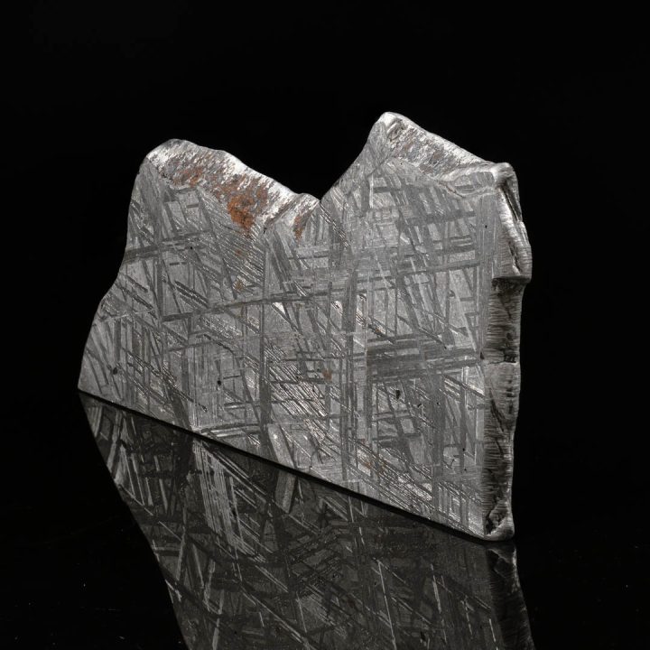Muonionalusta iron meteorite slice displaying crystalline structure