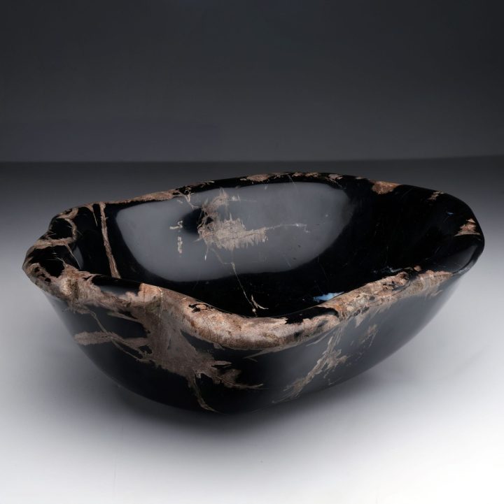 Genuine Indonesian Petrified Wood Center Decorative Bowl – Luxury Natural Home Décor