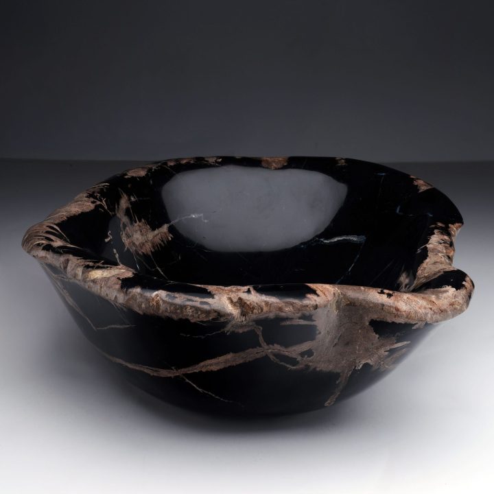 Genuine Indonesian Petrified Wood Center Decorative Bowl – Luxury Natural Home Décor