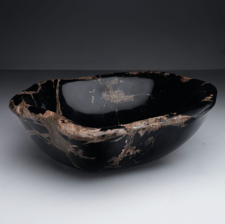 Genuine Indonesian Petrified Wood Center Decorative Bowl – Luxury Natural Home Décor