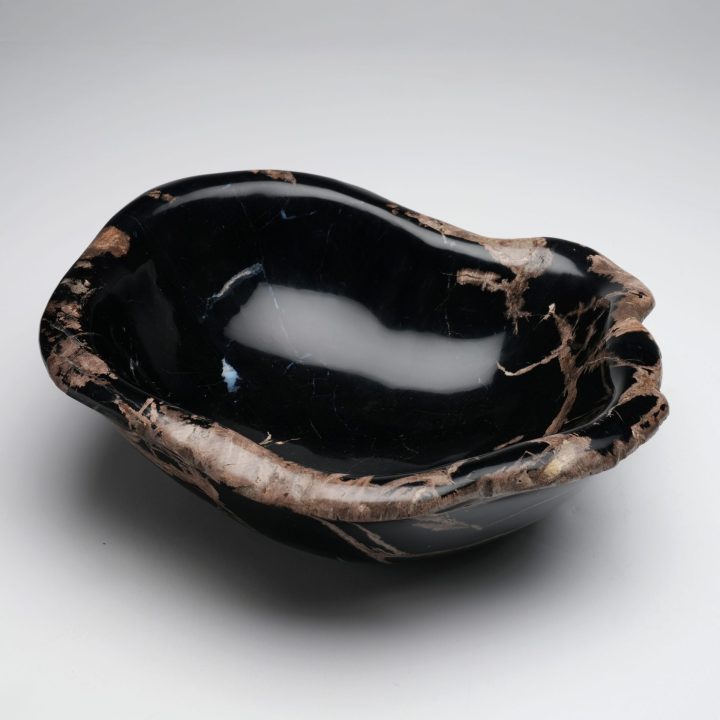 Genuine Indonesian Petrified Wood Center Decorative Bowl – Luxury Natural Home Décor
