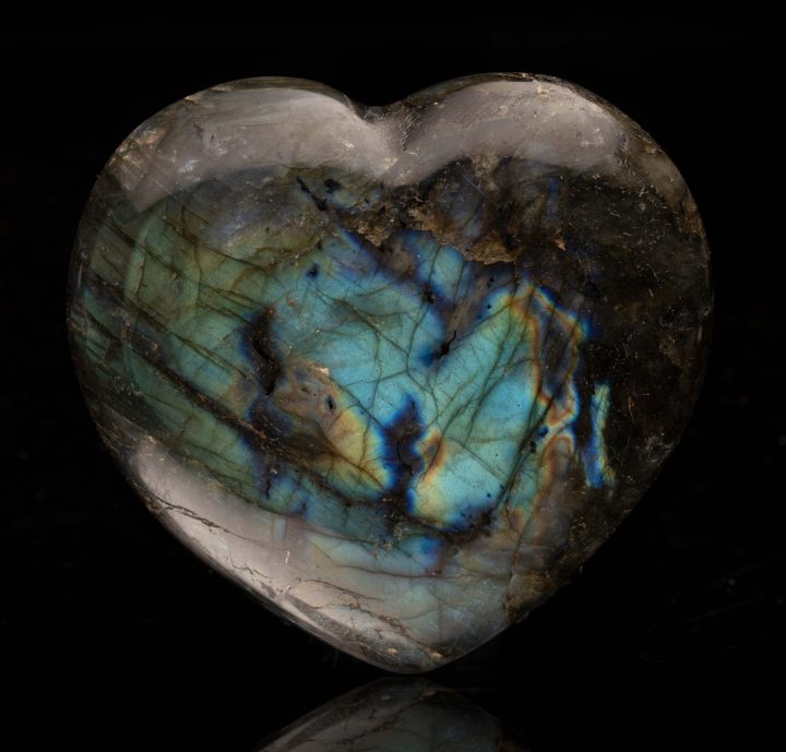 Genuine Labradorite Heart - Hand Polished Natural Crystal