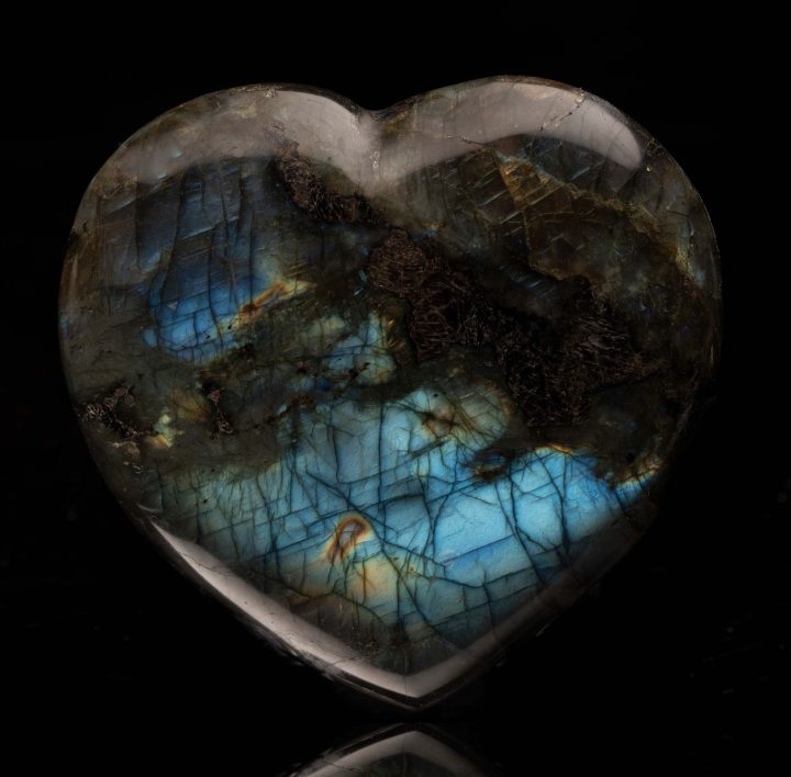 Genuine Labradorite Heart - Hand Polished Natural Crystal